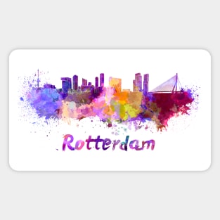 rotterdam skyline in watercolor Magnet